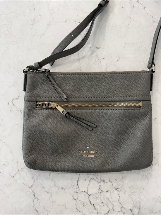 kate spade Handbags - kate spade Gray Pebbled Leather Crossbody with Gold Hardware